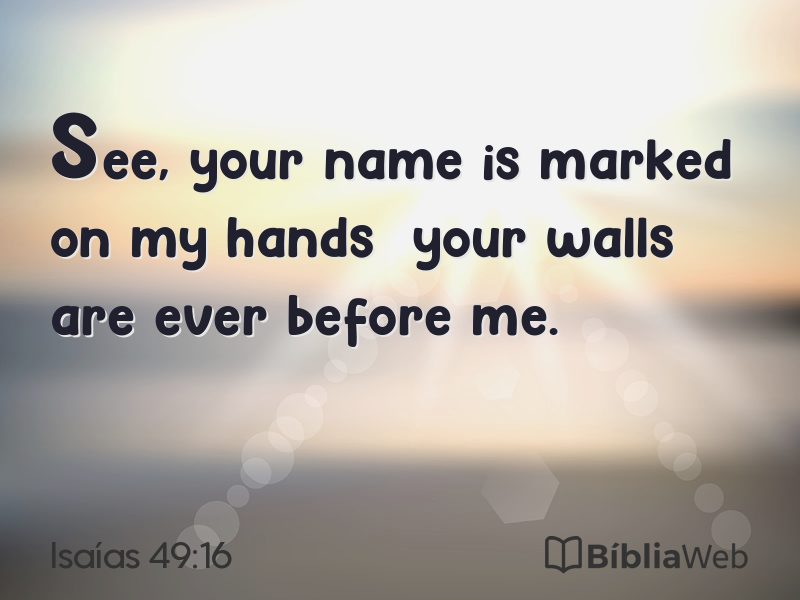 Isaías 49:16 em imagem para compartilhar