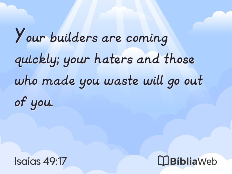 Isaías 49:17 em imagem para compartilhar