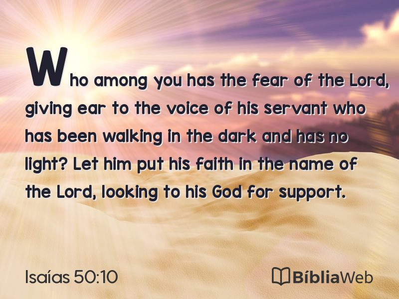 Isaías 50:10 em imagem para compartilhar