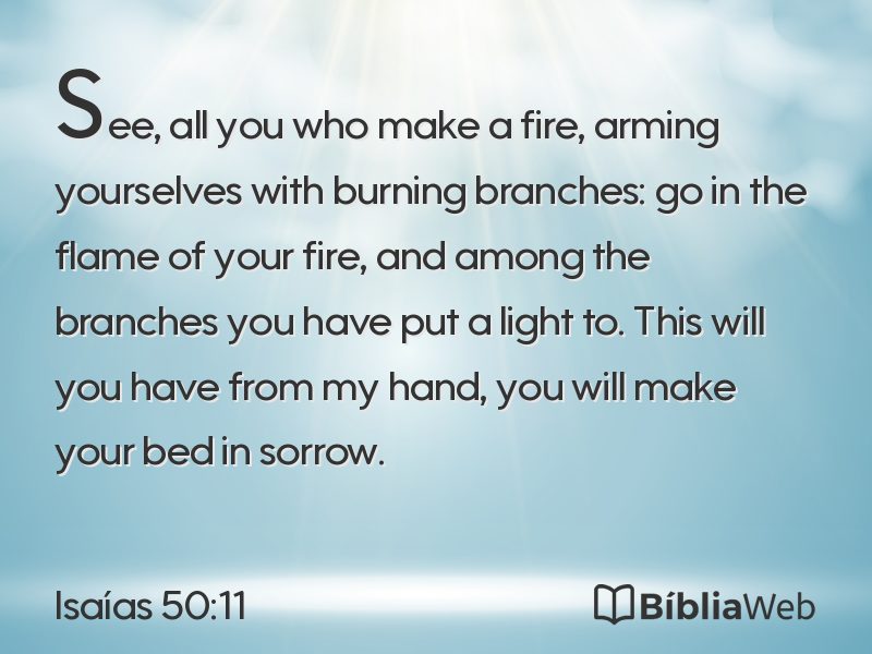 Isaías 50:11 em imagem para compartilhar