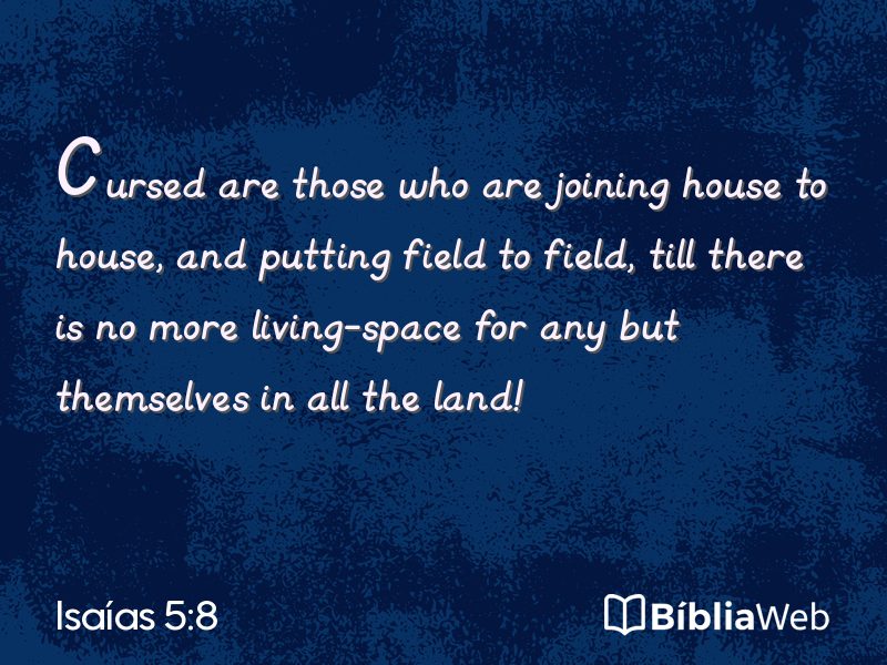 Isaías 5:8 em imagem para compartilhar