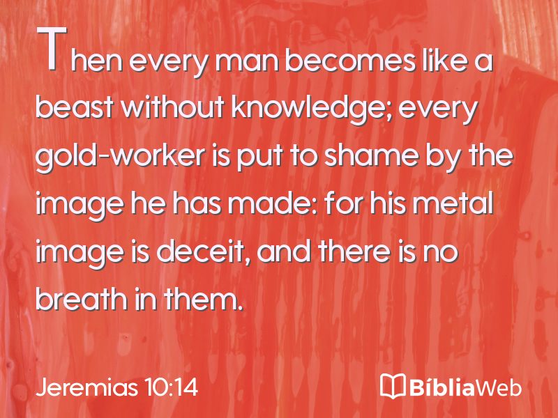 Jeremias 10:14 em imagem para compartilhar