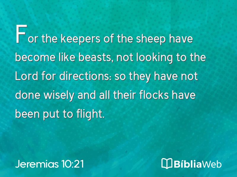 Jeremias 10:21 em imagem para compartilhar
