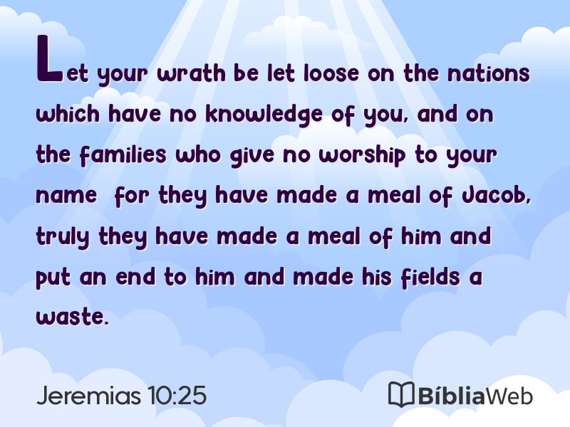 Jeremias 10:25 em imagem para compartilhar