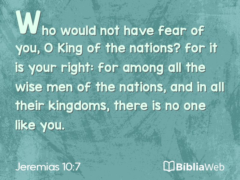 Jeremias 10:7 em imagem para compartilhar