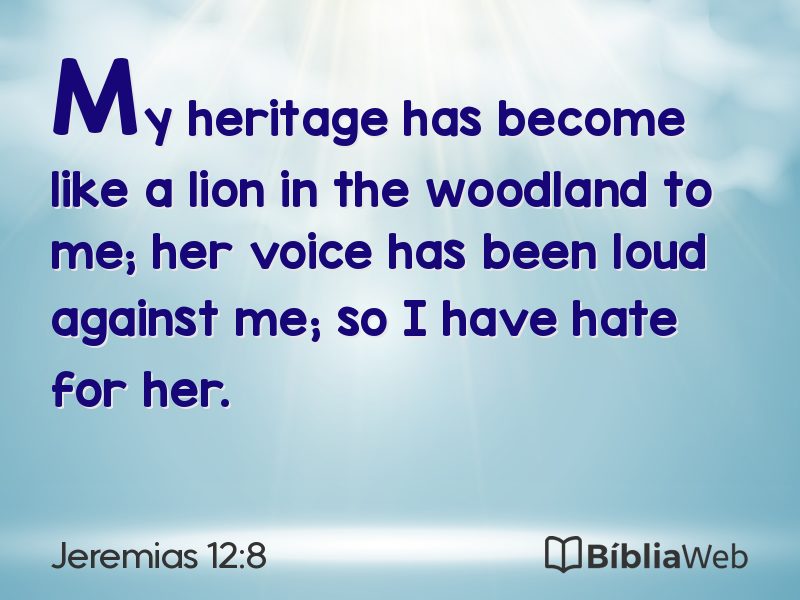 Jeremias 12:8 em imagem para compartilhar