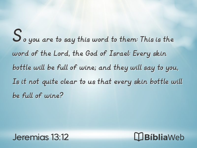 Jeremias 13:12 em imagem para compartilhar