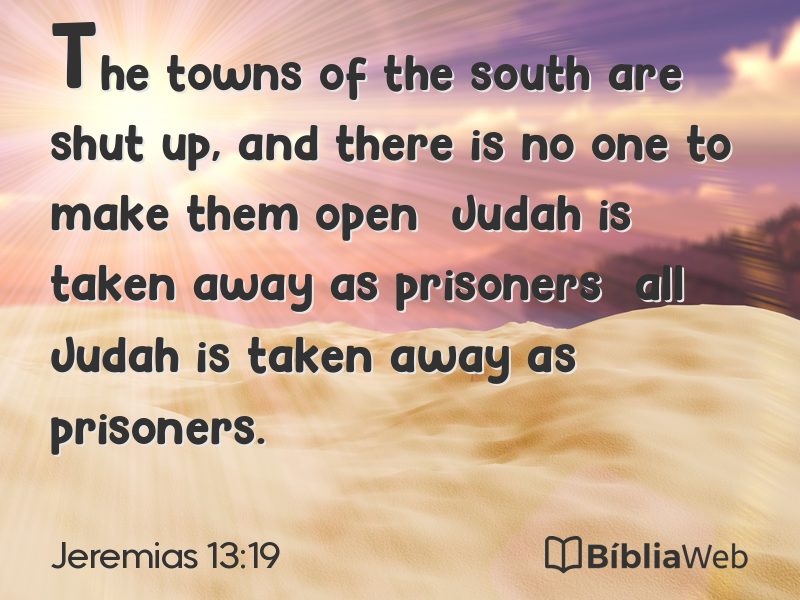 Jeremias 13:19 em imagem para compartilhar