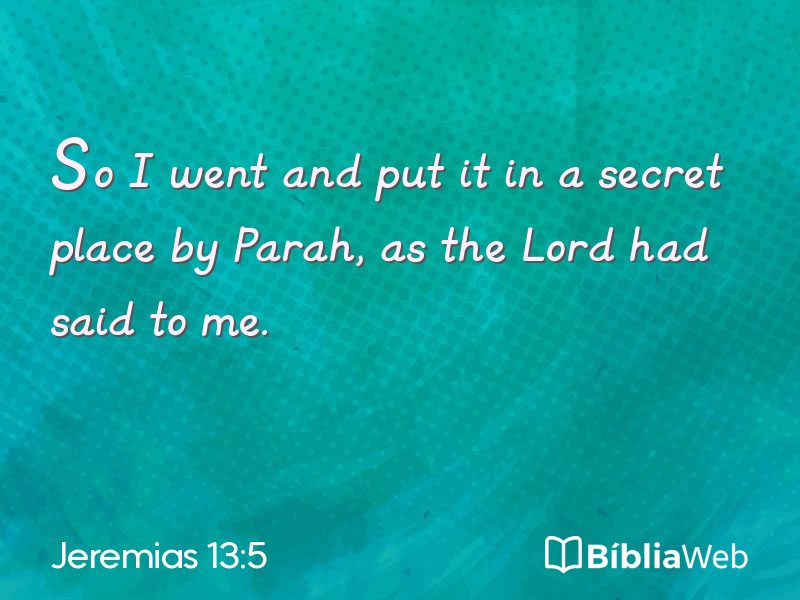 Jeremias 13:5 em imagem para compartilhar