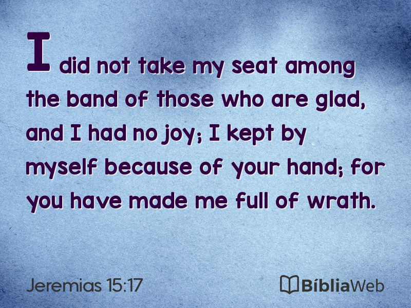 Jeremias 15:17 em imagem para compartilhar