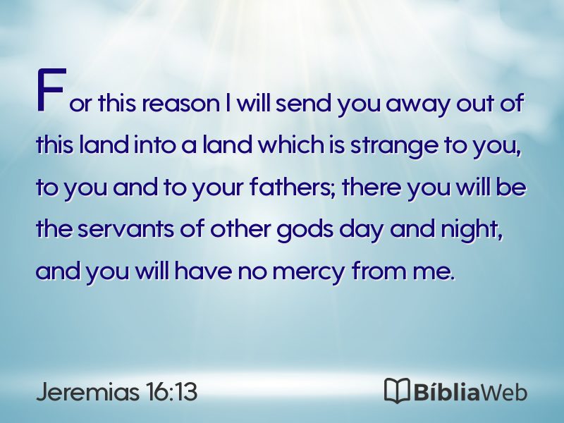Jeremias 16:13 em imagem para compartilhar