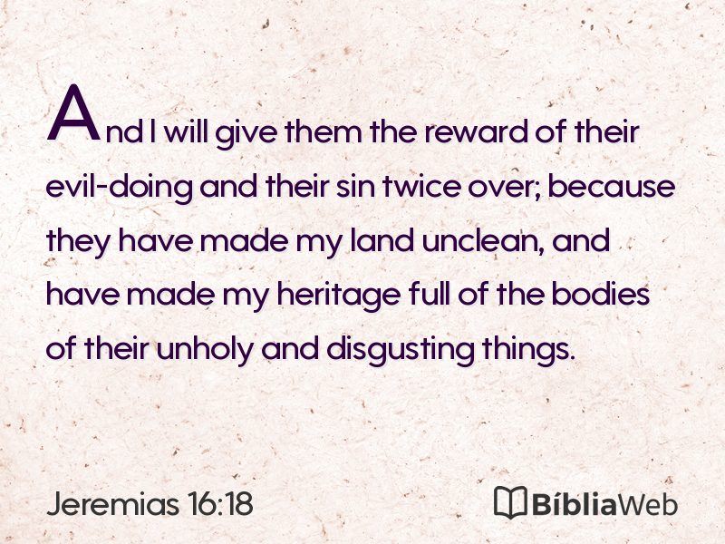 Jeremias 16:18 em imagem para compartilhar