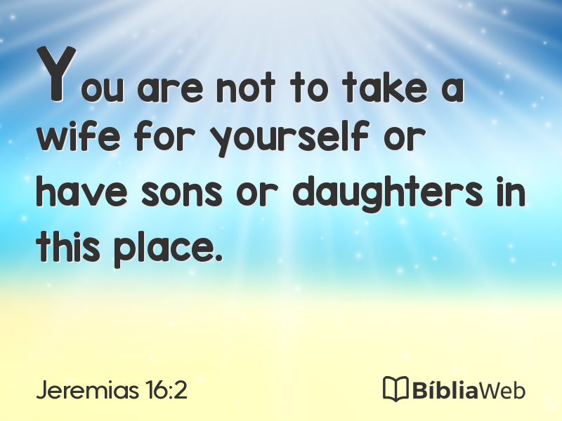 Jeremias 16:2 em imagem para compartilhar