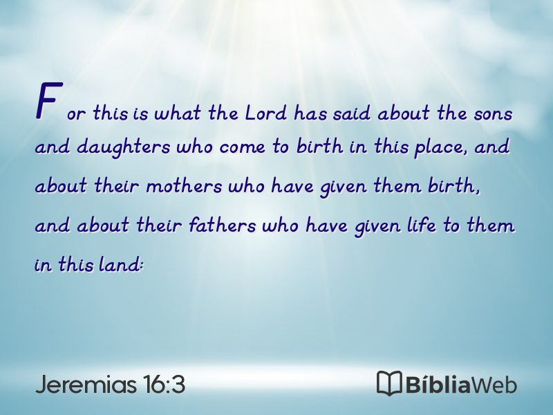 Jeremias 16:3 em imagem para compartilhar