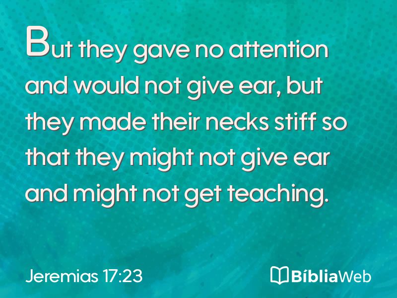 Jeremias 17:23 em imagem para compartilhar