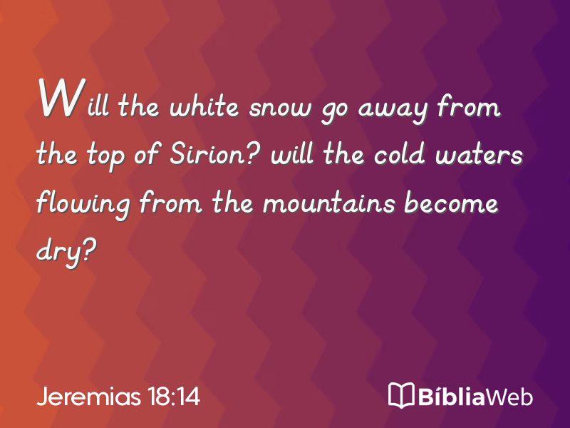 Jeremias 18:14 em imagem para compartilhar