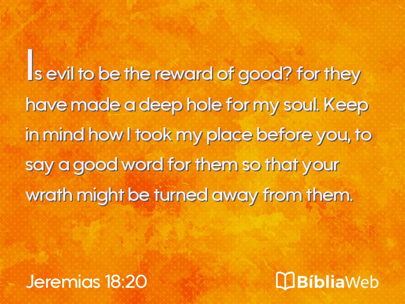 Jeremias 18:20 em imagem para compartilhar