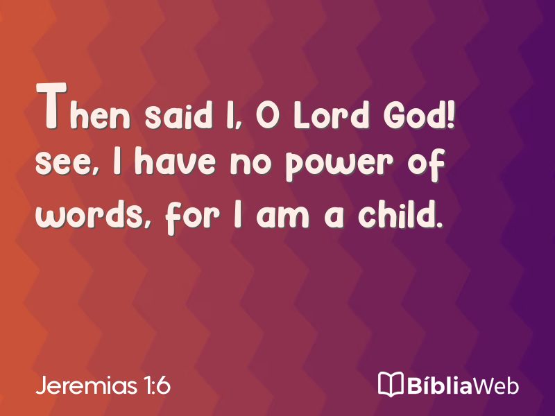 Jeremias 1:6 em imagem para compartilhar