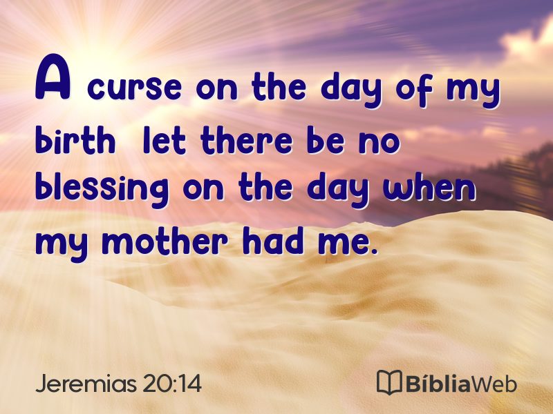 Jeremias 20:14 em imagem para compartilhar