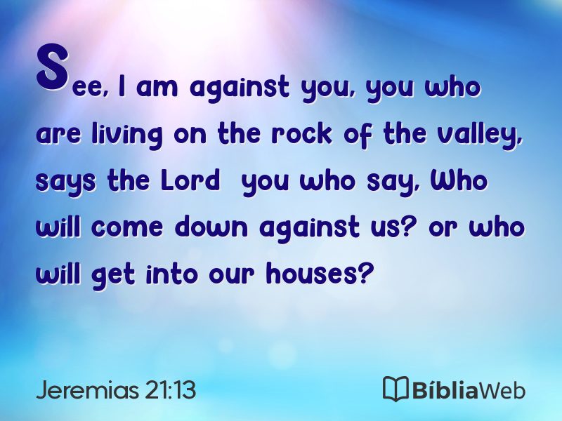 Jeremias 21:13 em imagem para compartilhar