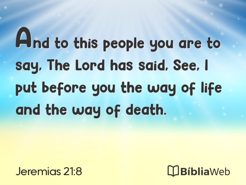 Jeremias 21:8 em imagem para compartilhar
