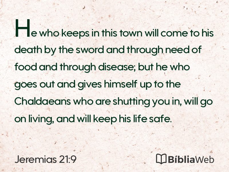 Jeremias 21:9 em imagem para compartilhar