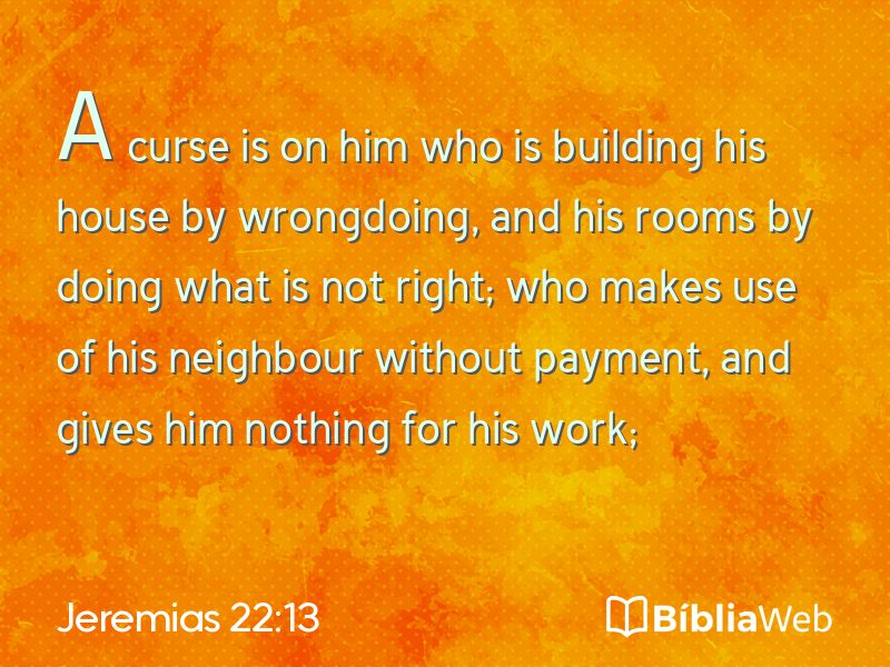 Jeremias 22:13 em imagem para compartilhar
