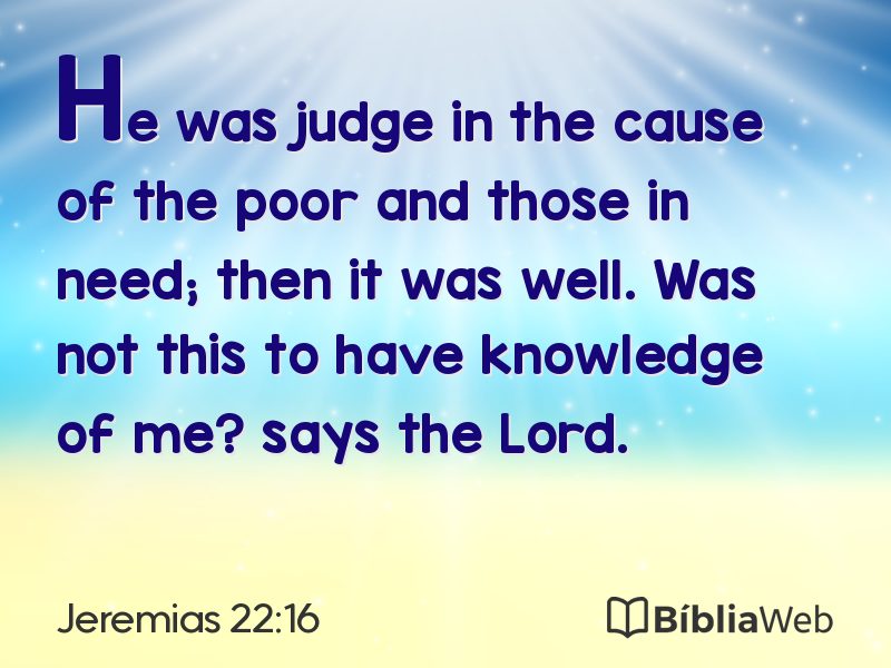 Jeremias 22:16 em imagem para compartilhar