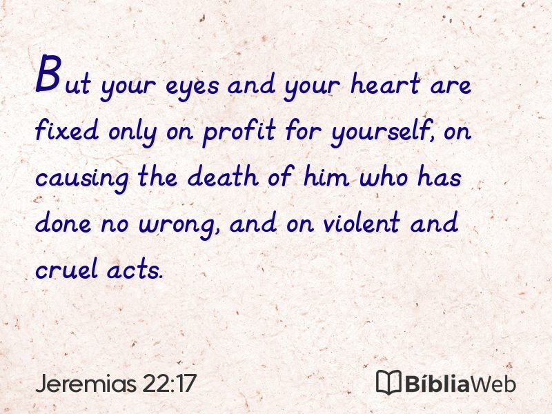 Jeremias 22:17 em imagem para compartilhar