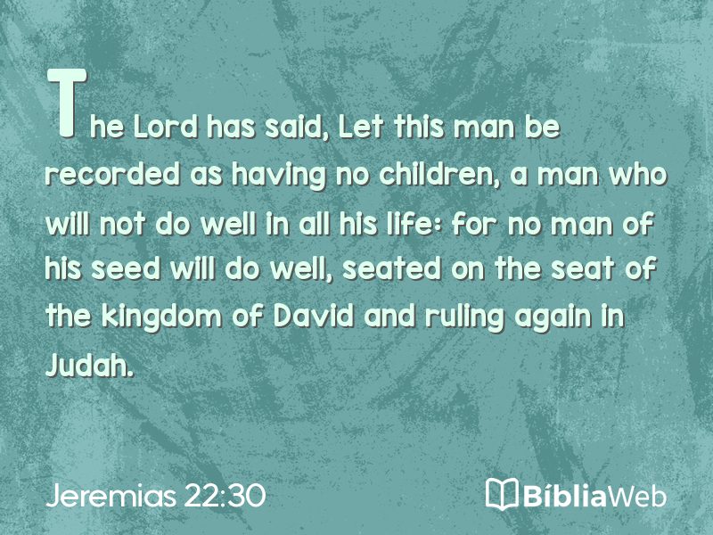 Jeremias 22:30 em imagem para compartilhar