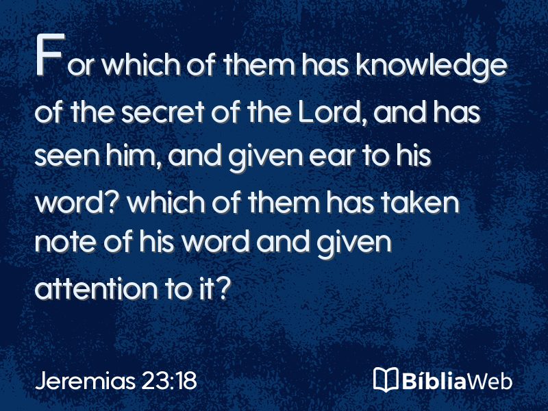 Jeremias 23:18 em imagem para compartilhar