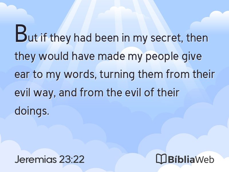 Jeremias 23:22 em imagem para compartilhar