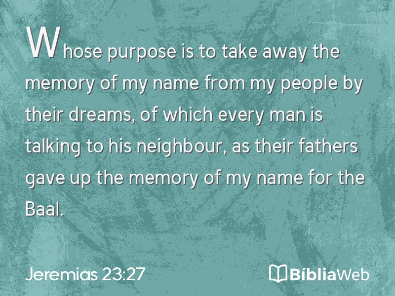 Jeremias 23:27 em imagem para compartilhar