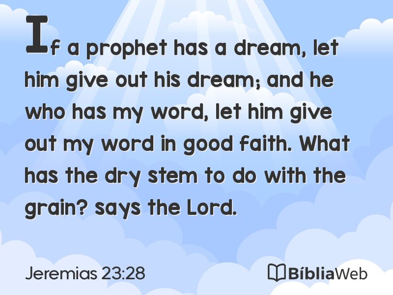 Jeremias 23:28 em imagem para compartilhar