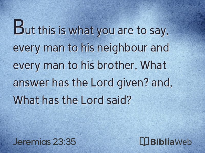 Jeremias 23:35 em imagem para compartilhar