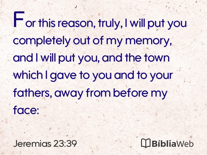 Jeremias 23:39 em imagem para compartilhar
