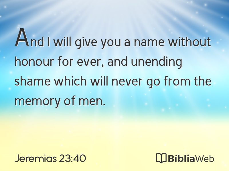 Jeremias 23:40 em imagem para compartilhar