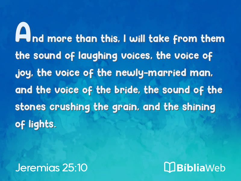 Jeremias 25:10 em imagem para compartilhar