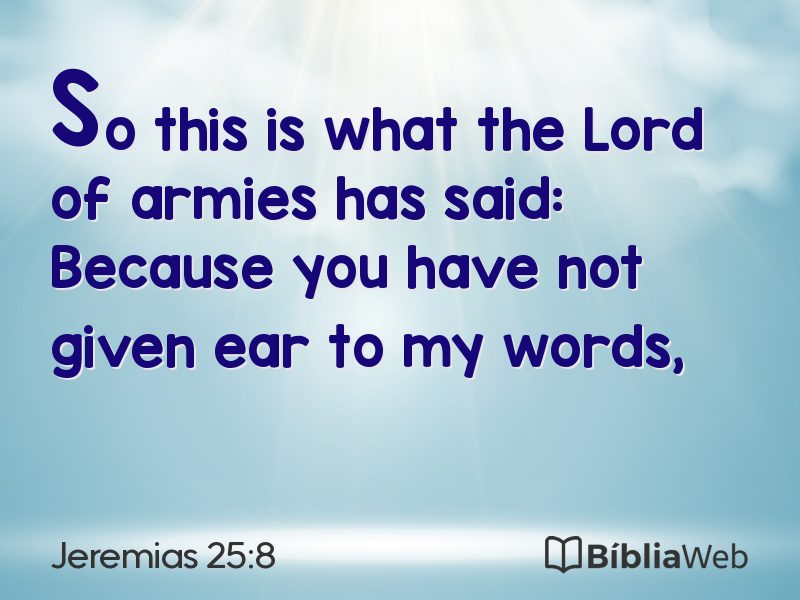 Jeremias 25:8 em imagem para compartilhar