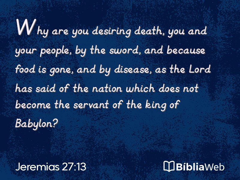 Jeremias 27:13 em imagem para compartilhar