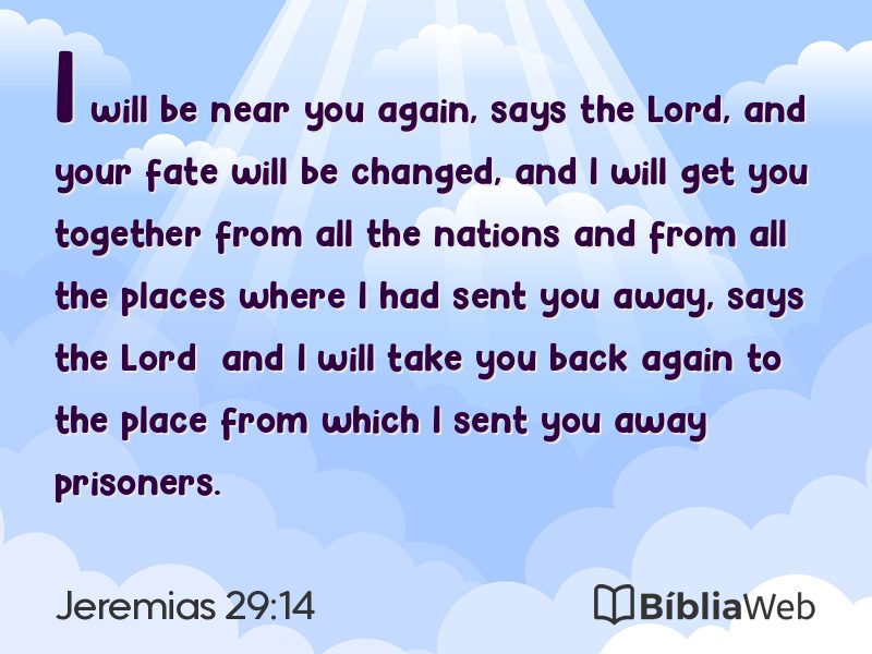 Jeremias 29:14 em imagem para compartilhar