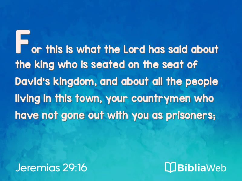 Jeremias 29:16 em imagem para compartilhar