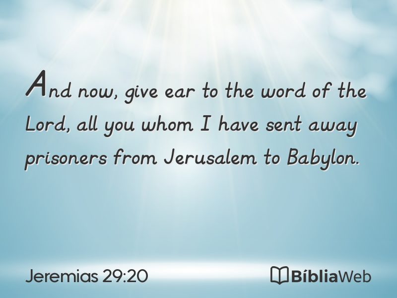 Jeremias 29:20 em imagem para compartilhar