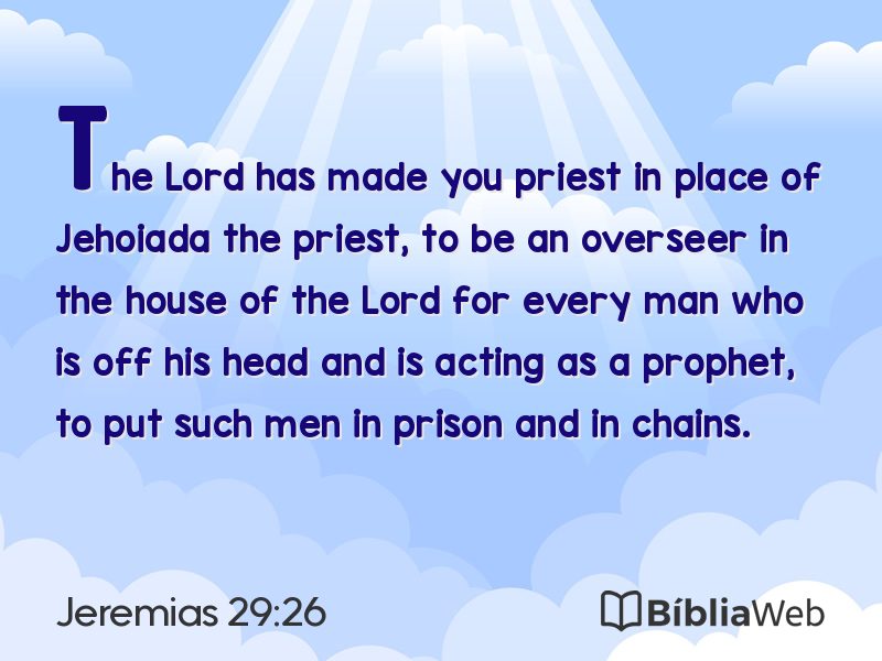 Jeremias 29:26 em imagem para compartilhar