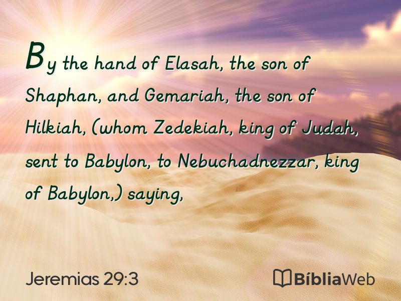 Jeremias 29:3 em imagem para compartilhar