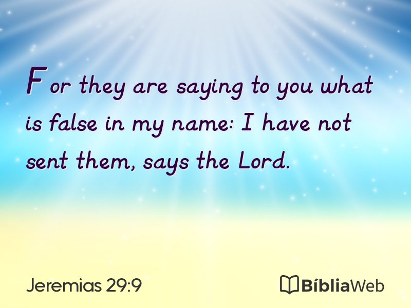 Jeremias 29:9 em imagem para compartilhar