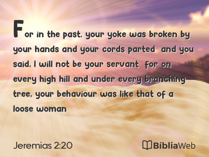 Jeremias 2:20 em imagem para compartilhar