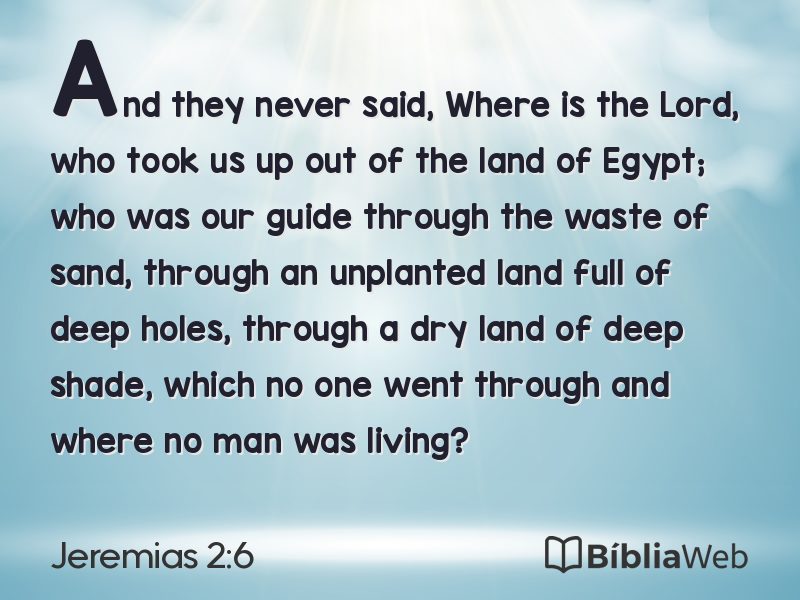 Jeremias 2:6 em imagem para compartilhar