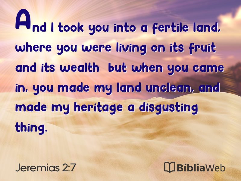 Jeremias 2:7 em imagem para compartilhar