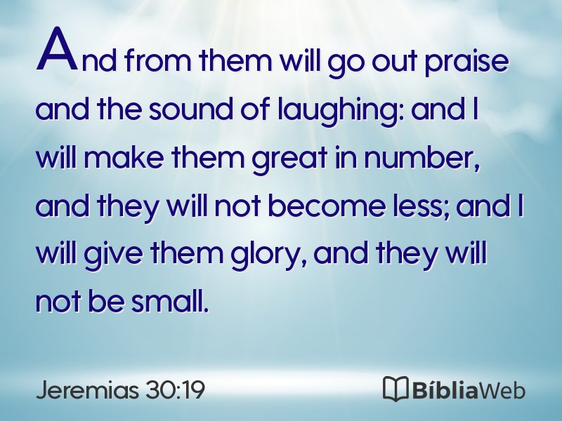 Jeremias 30:19 em imagem para compartilhar